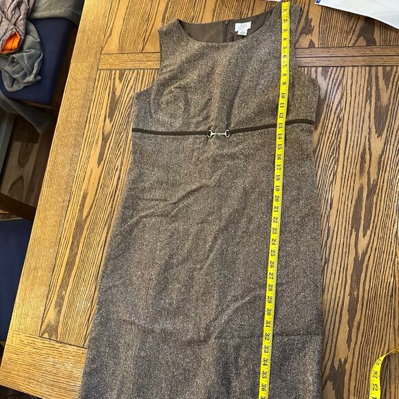 Ann Taylor Loft Sleeveless Brown Dress Wool Blend Casual Career Size 14 - Picture 5 of 9